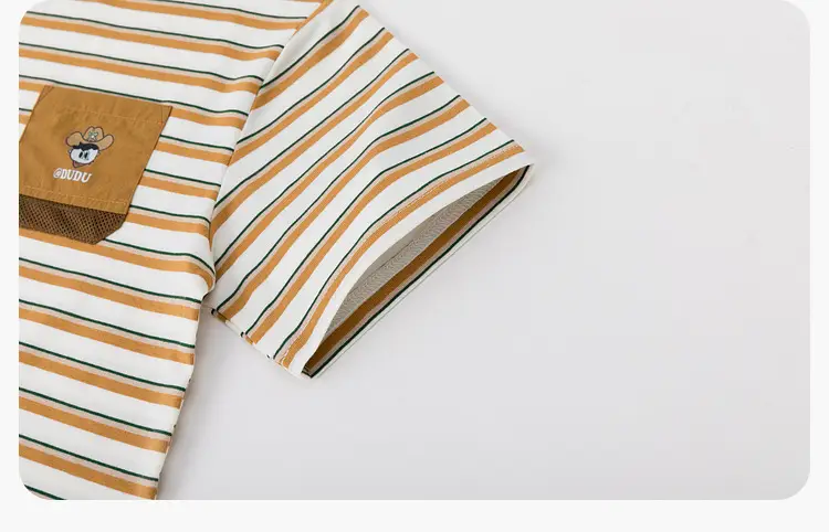 Duduija Baby T-Shirt 7A Antibacterial Striped Kids Summer — feature 21