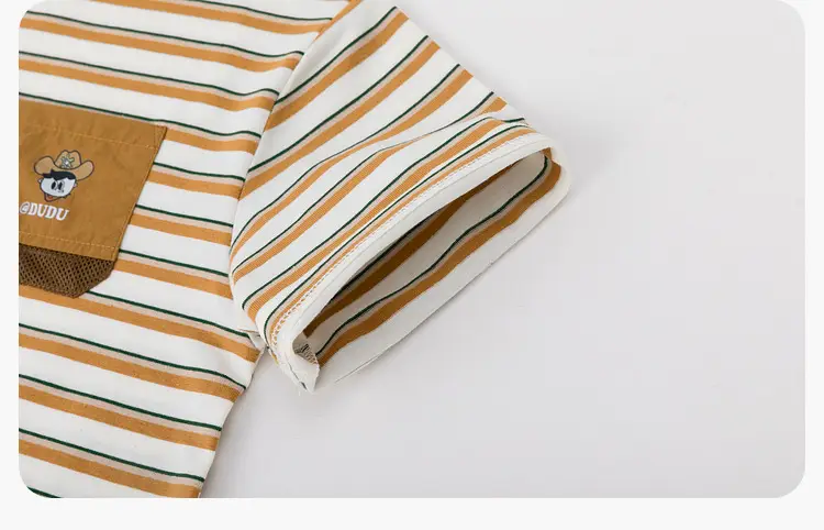 Duduija Baby T-Shirt 7A Antibacterial Striped Kids Summer — feature 22