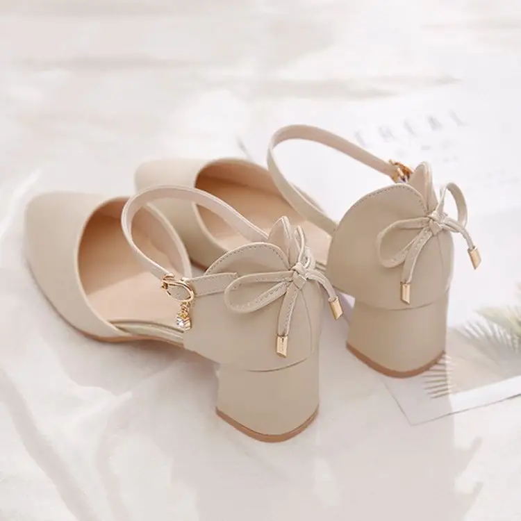 Black Chunky Heel Women's Sandals 2025 Fairy Style - Image 5