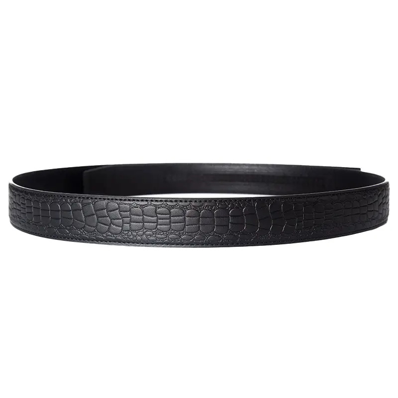 Men's Black Croc Embellished Belt Automatic Buckle - Image 5