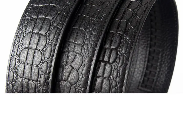 Men's Black Croc Embellished Belt Automatic Buckle — feature 12
