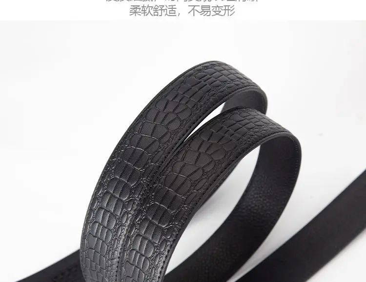 Men's Black Croc Embellished Belt Automatic Buckle — feature 4