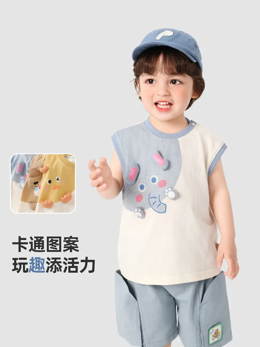Baby Sleeveless T-Shirt Vest Boys Girls Summer Cotton - Image 8
