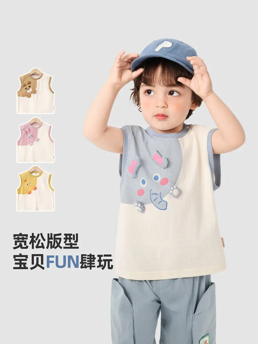 Baby Sleeveless T-Shirt Vest Boys Girls Summer Cotton - Image 9