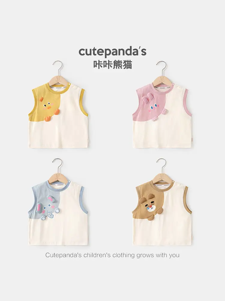 Baby Sleeveless T-Shirt Vest Boys Girls Summer Cotton - Image 10