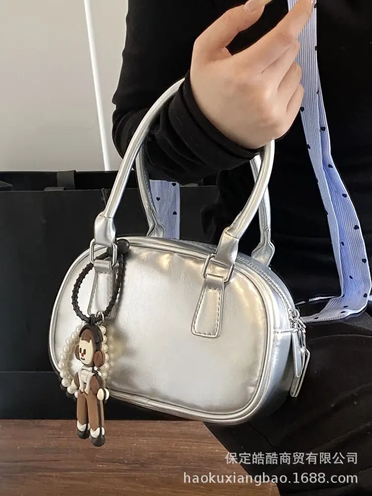 Silver High-End Satchel Bag for Women - Image 7