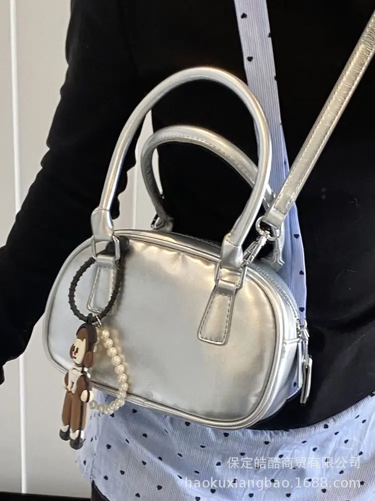 Silver High-End Satchel Bag for Women - Image 11