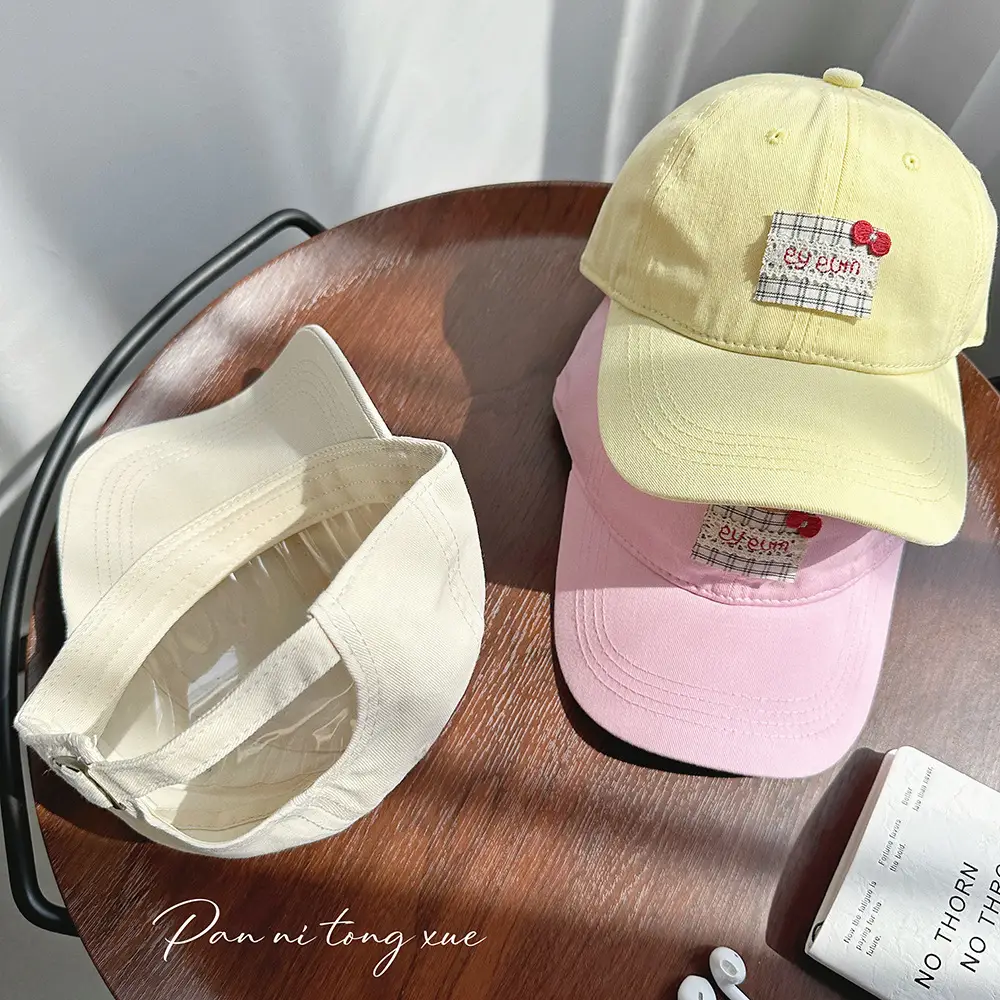 Pink Candy Baseball Cap for Girls Spring Summer Sunscreen - Image 15
