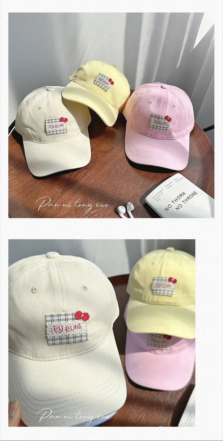 Pink Candy Baseball Cap for Girls Spring Summer Sunscreen — feature 27