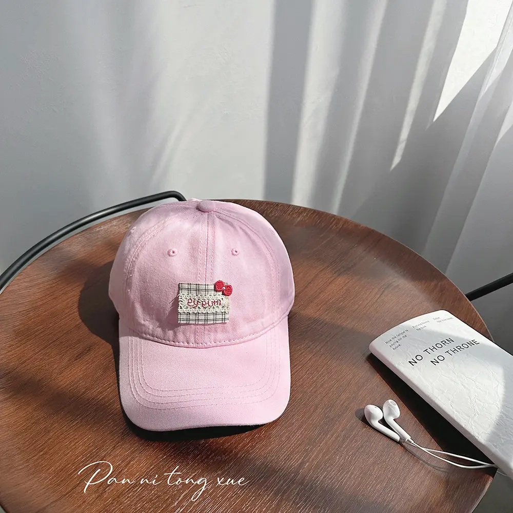 Pink Candy Baseball Cap for Girls Spring Summer Sunscreen - Image 4
