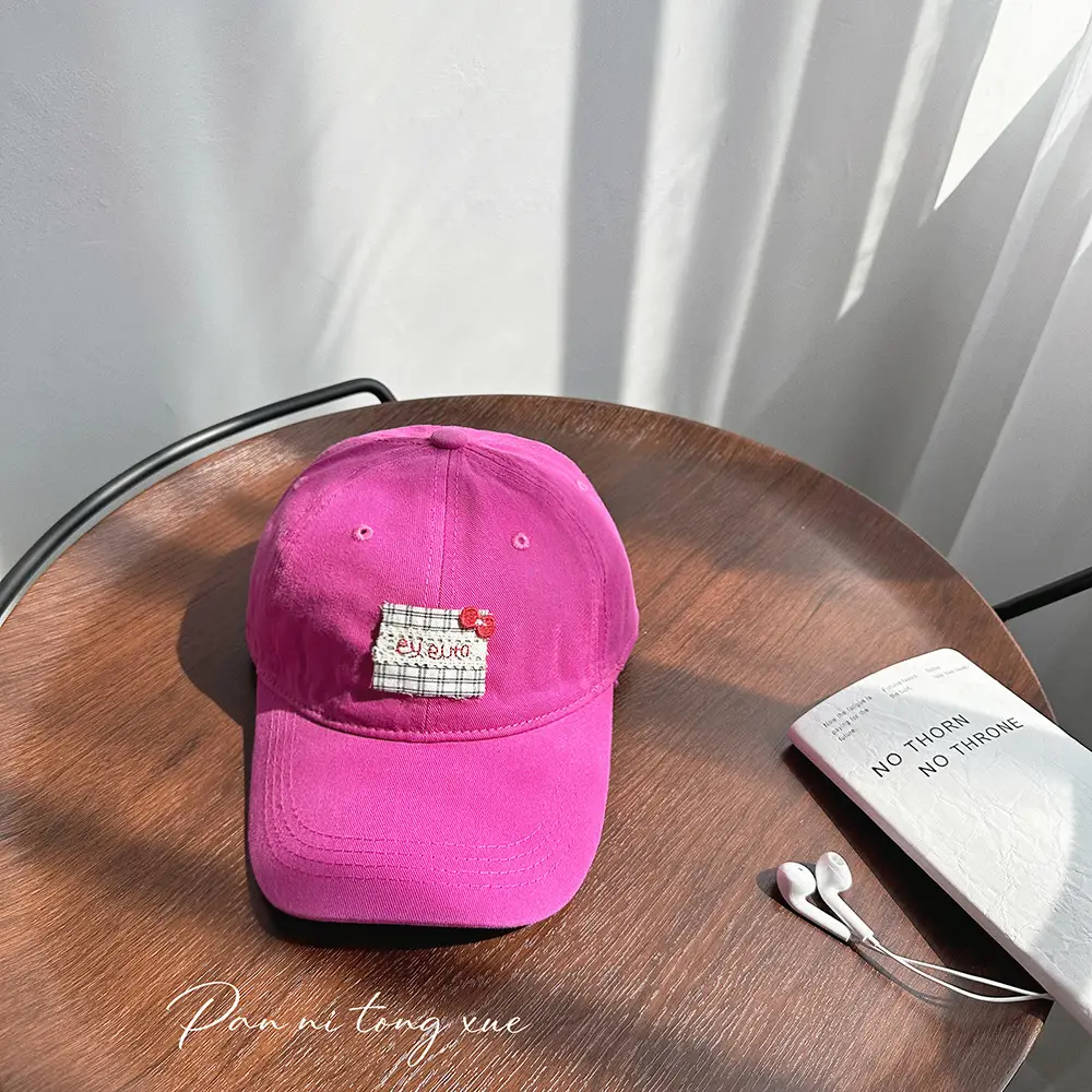 Pink Candy Baseball Cap for Girls Spring Summer Sunscreen - Image 7