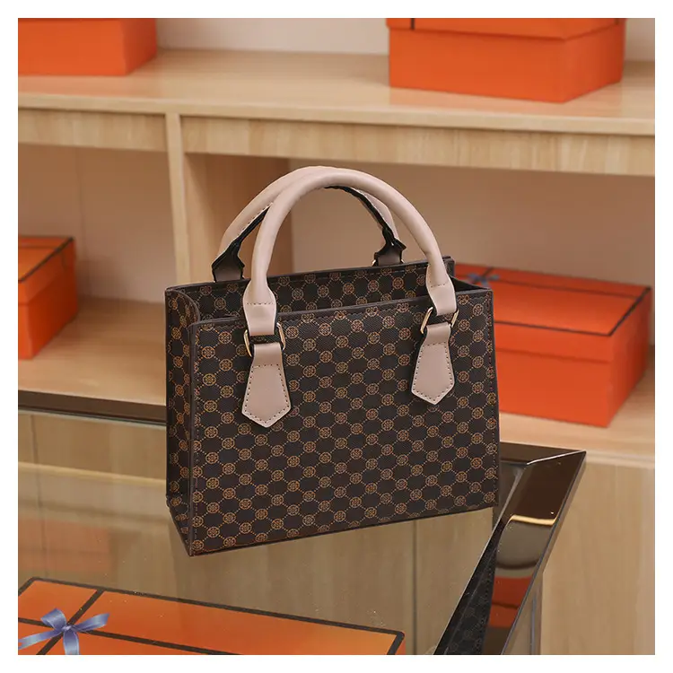 Vintage Checkered Handbag for Women with Leather Handles — feature 30