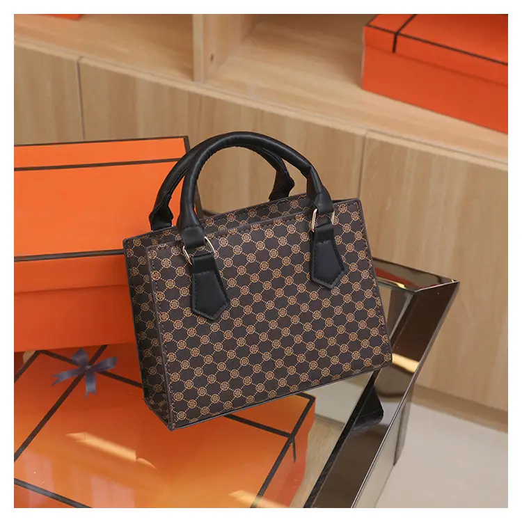 Vintage Checkered Handbag for Women with Leather Handles — feature 31