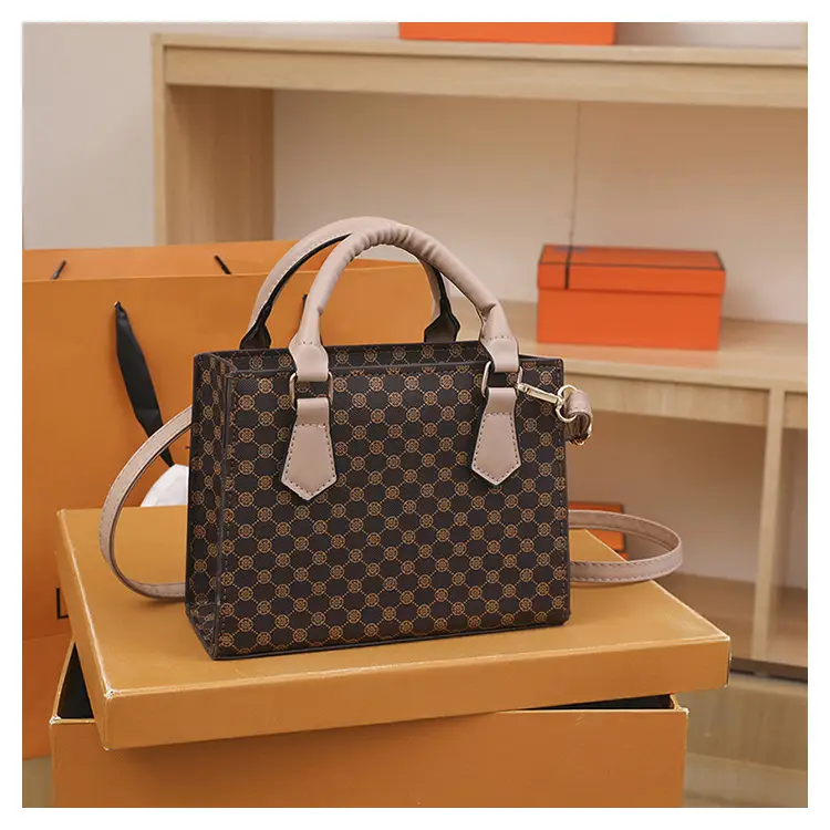 Vintage Checkered Handbag for Women with Leather Handles — feature 35