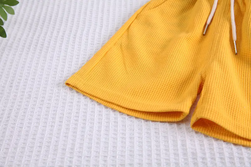 Boys Printed T-Shirt Shorts Set Yellow White 2Pc — feature 11