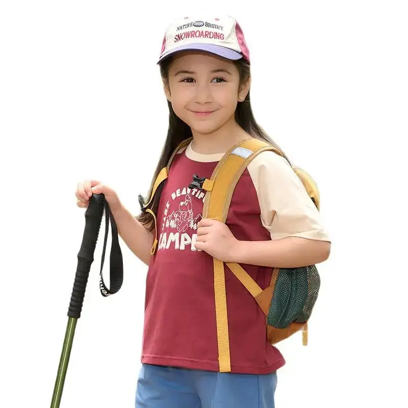 Kids Cotton Camping T-Shirt Green Short Sleeve - Image 7
