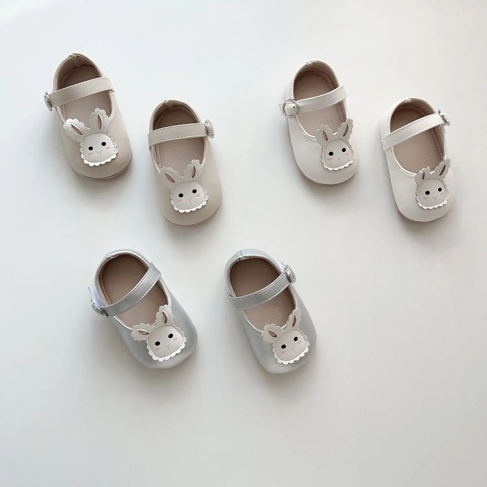 Cute Bunny Embroidered Baby Shoes Beige — feature 12