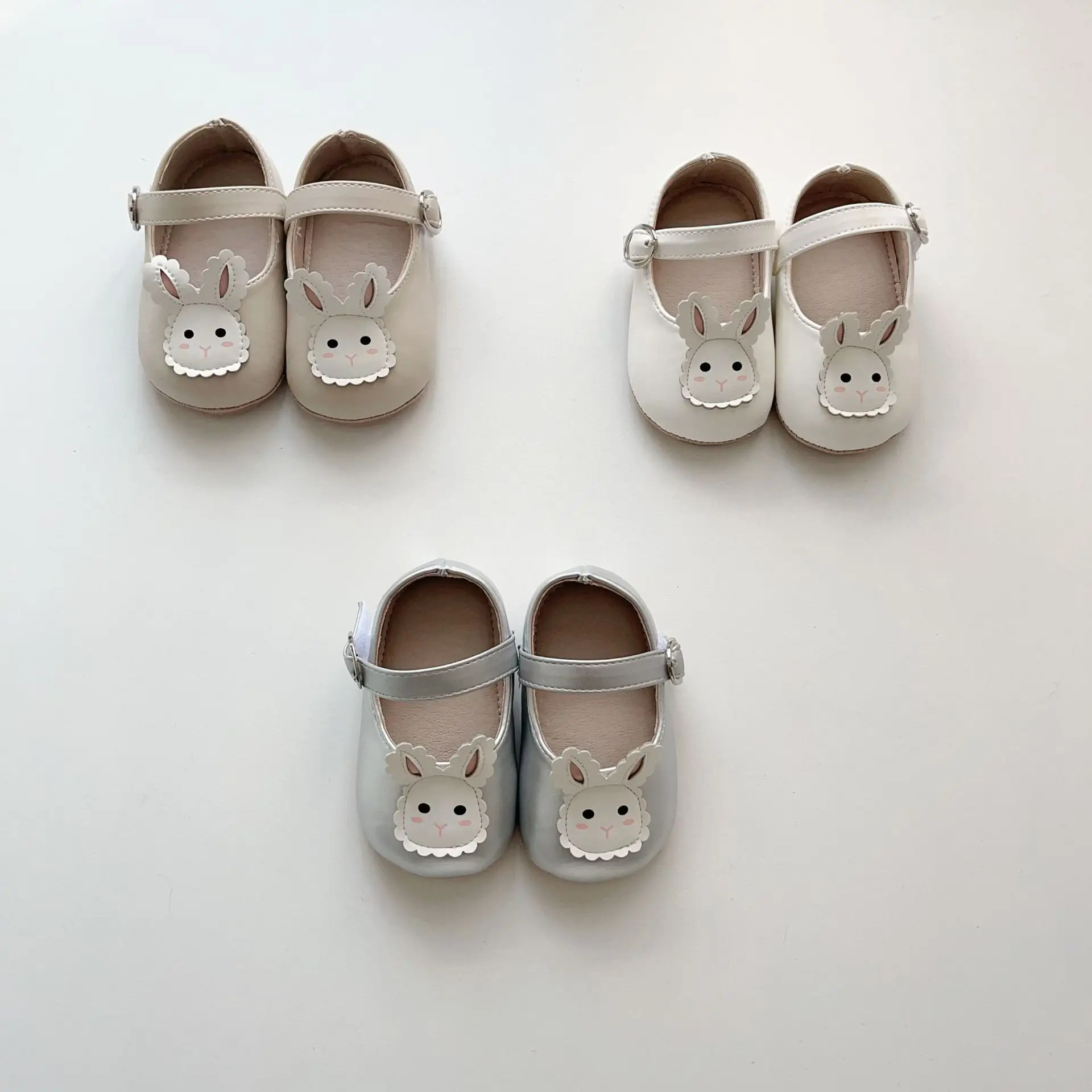 Cute Bunny Embroidered Baby Shoes Beige — feature 13