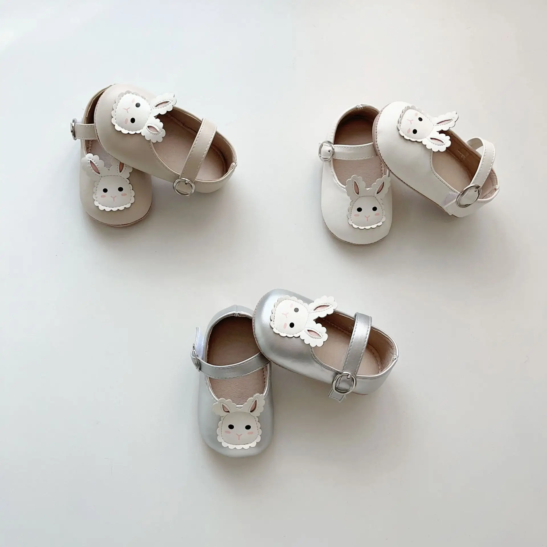 Cute Bunny Embroidered Baby Shoes Beige — feature 14