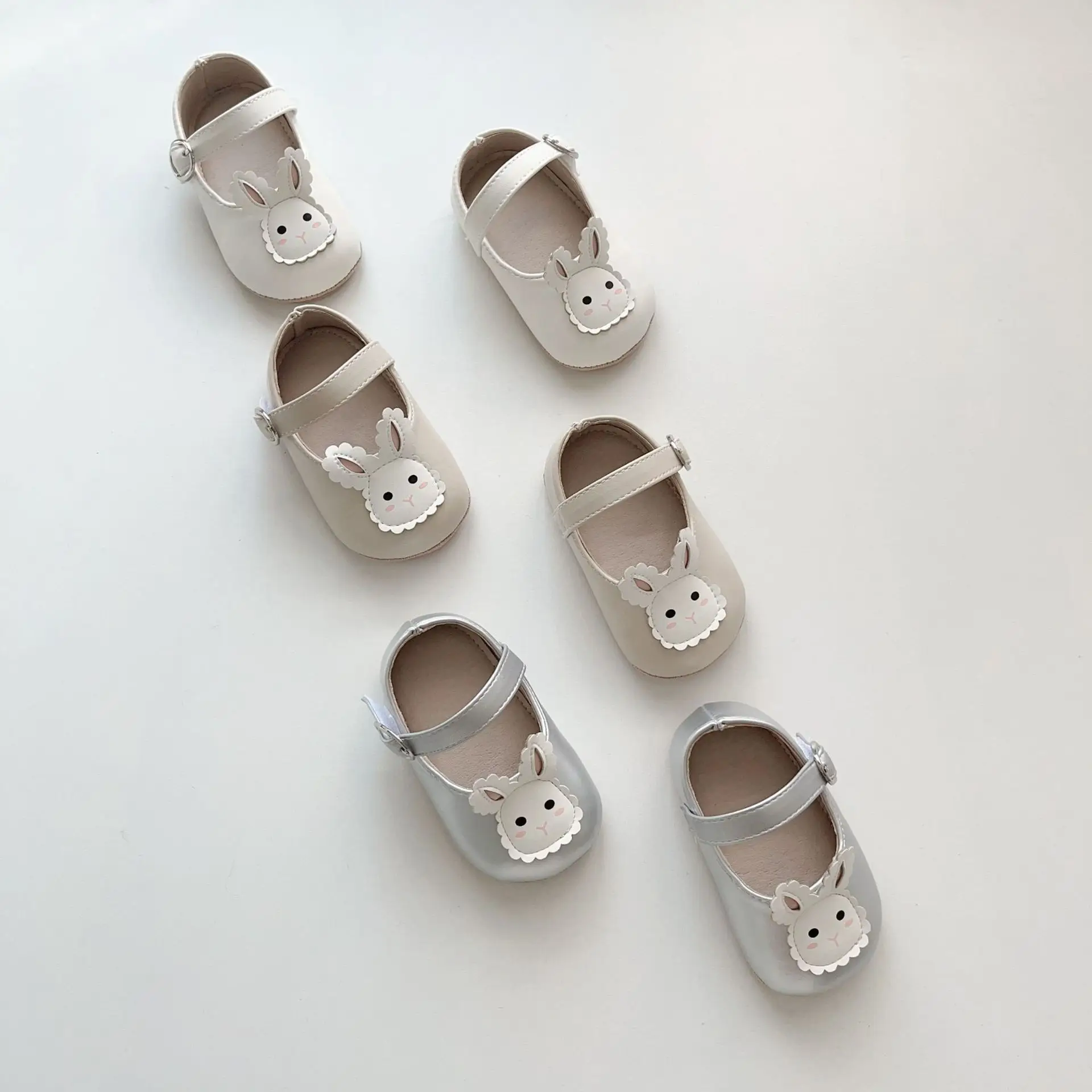 Cute Bunny Embroidered Baby Shoes Beige — feature 15