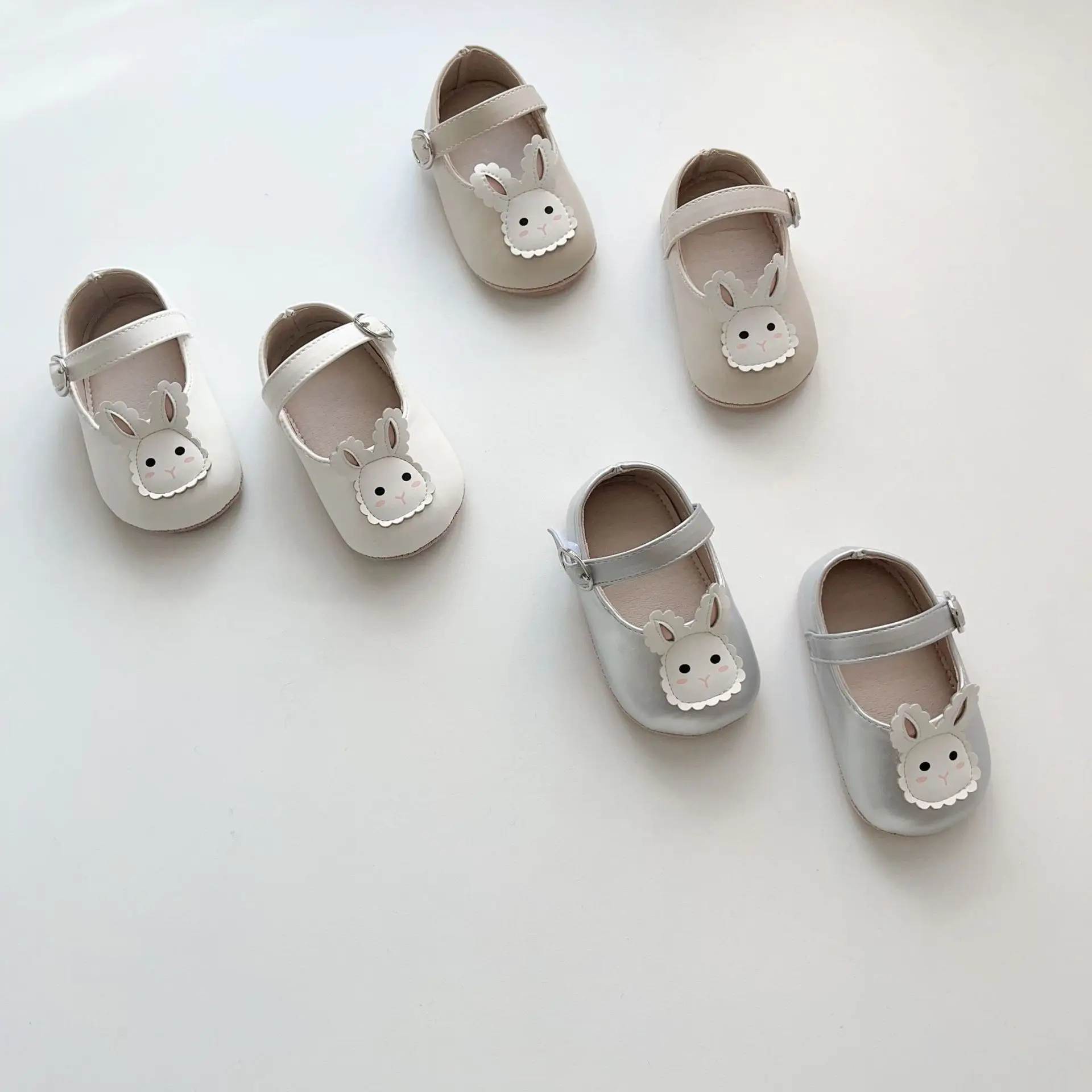 Cute Bunny Embroidered Baby Shoes Beige — feature 18