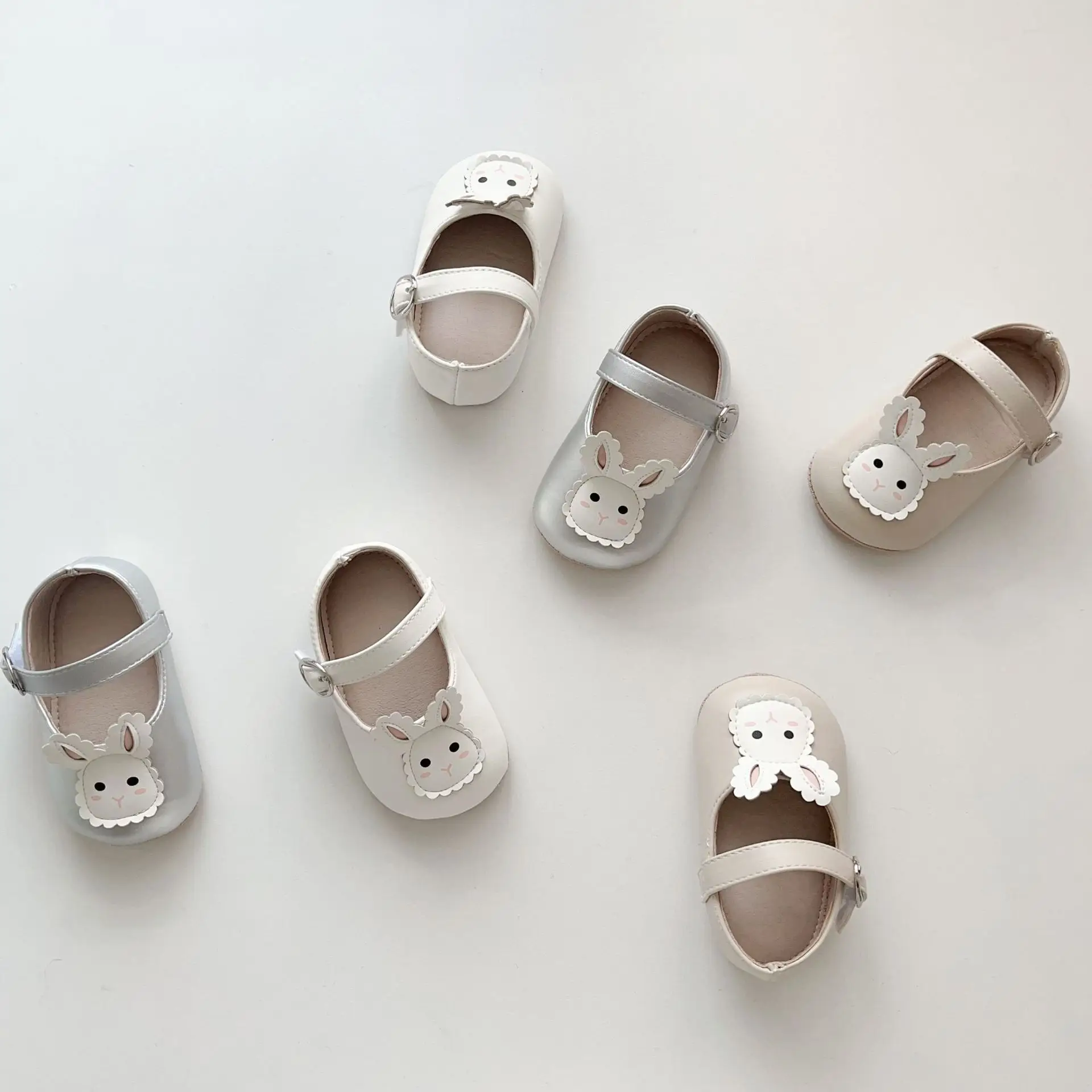 Cute Bunny Embroidered Baby Shoes Beige — feature 19