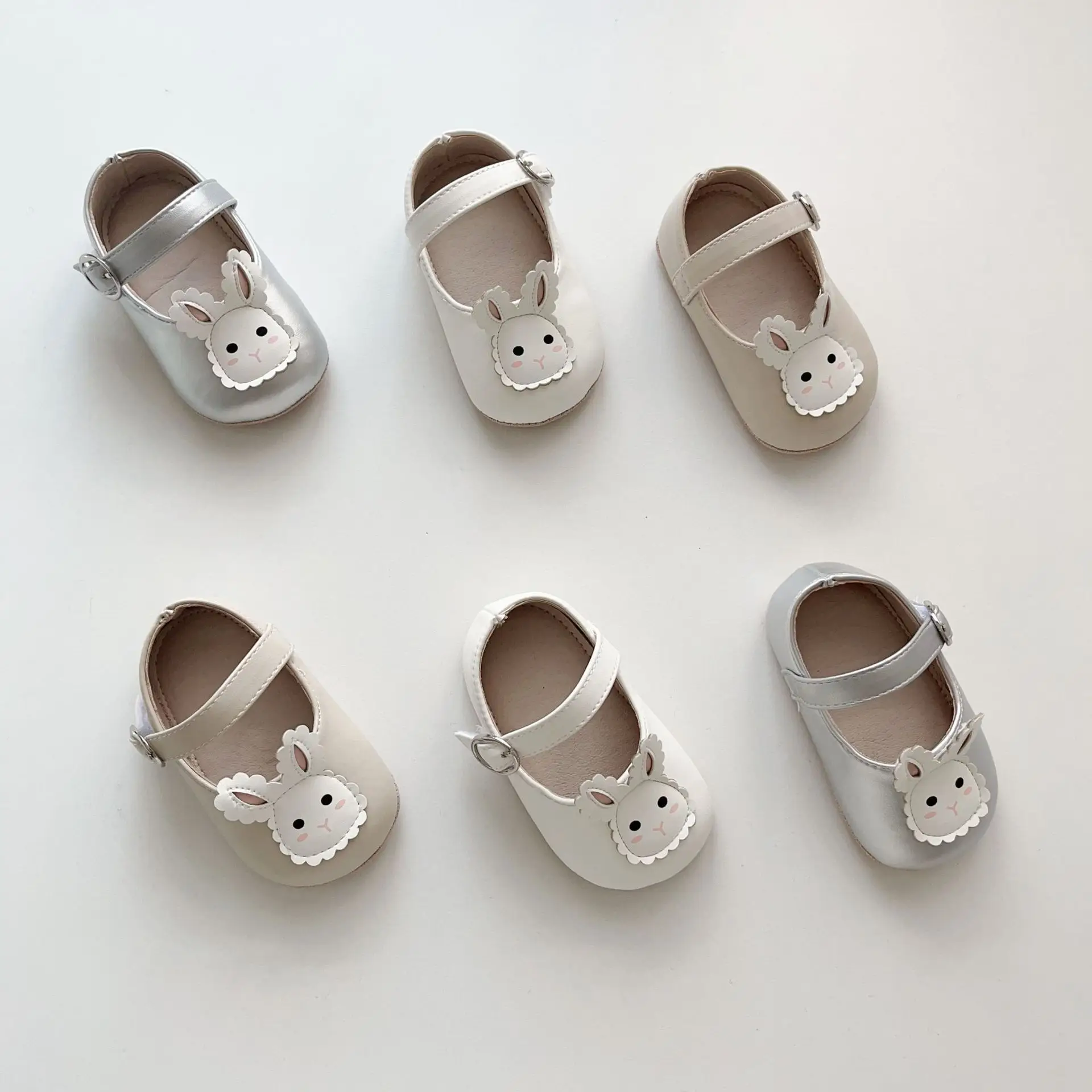 Cute Bunny Embroidered Baby Shoes Beige — feature 20