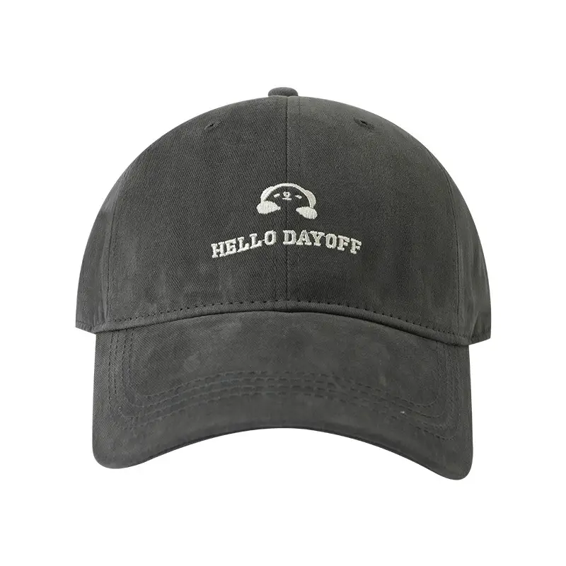 Hello Bear Embroidered Cap Plus Size Beige - Image 12