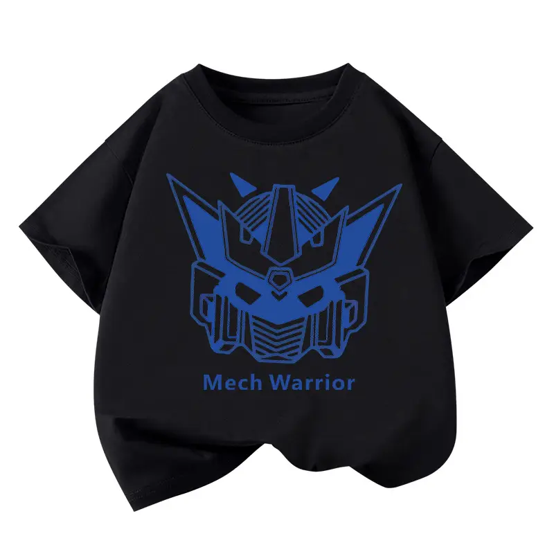 Boys T-Shirt Black Blue Mech Warrior 2026