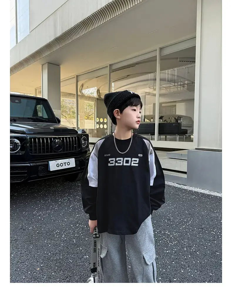 Panda Yuanyuan 2025 Kids Contrast T-Shirt Black White — feature 26