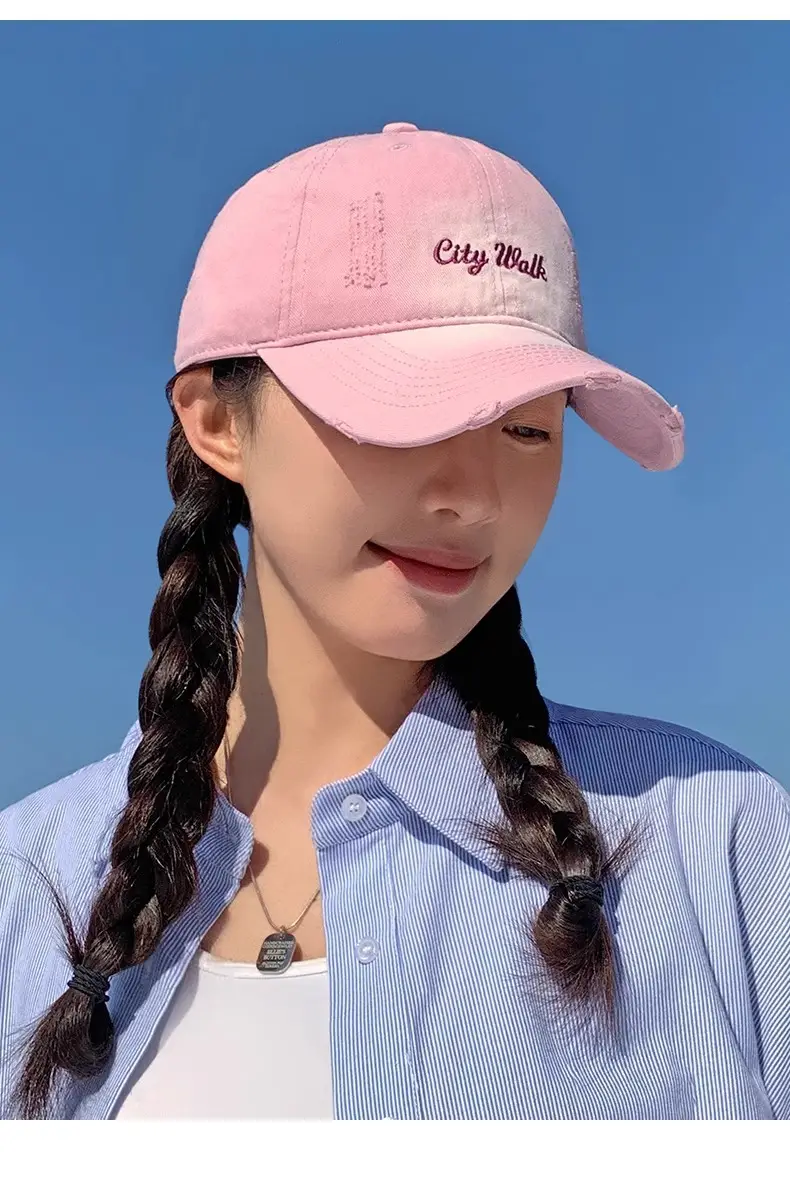 Pink Women's Wide Brim Baseball Cap with Comfort Fit — feature 37