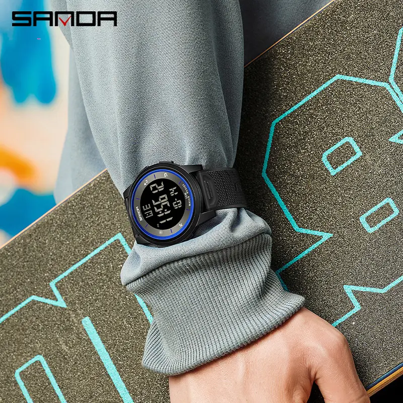 Sanda Luminous Waterproof Men's Digital Watch 11:56