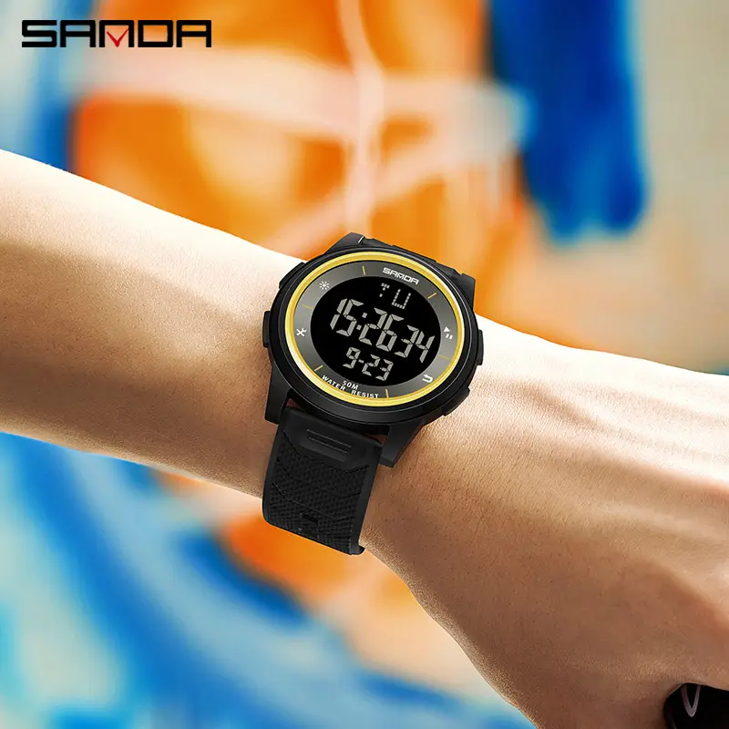 Sanda Luminous Waterproof Men's Digital Watch 11:56
