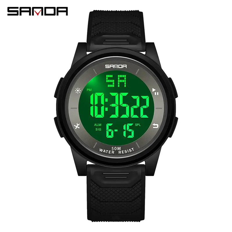 Sanda Luminous Waterproof Men's Digital Watch 11:56