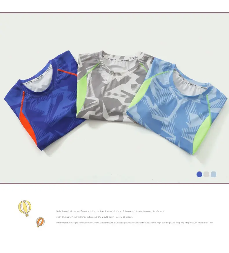 Children Ice Silk Mesh T-Shirt Blue Orange Summer — feature 19
