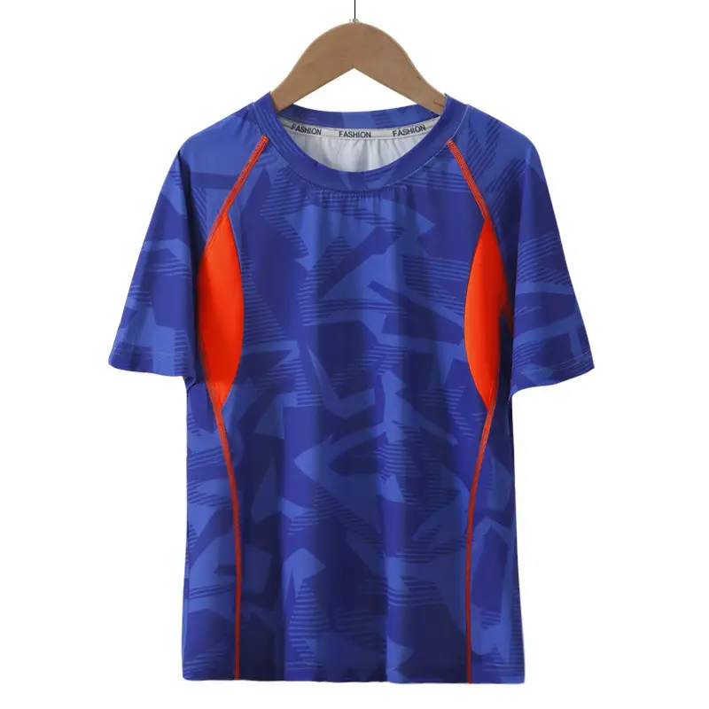 Children Ice Silk Mesh T-Shirt Blue Orange Summer - Image 2