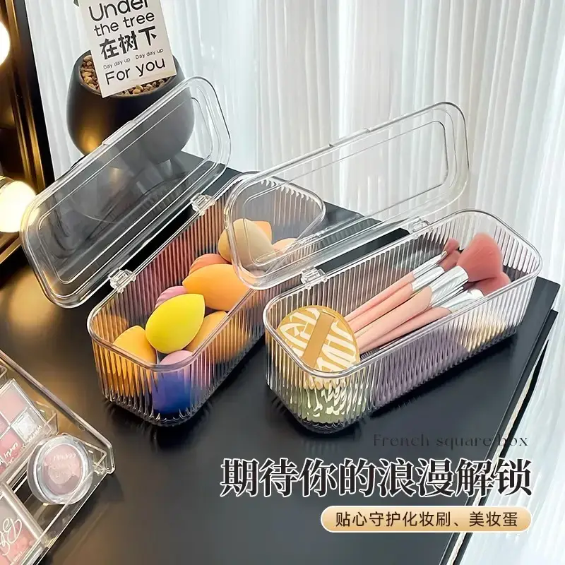 Acrylic Cosmetic Brush & Pen Storage Box Transparent