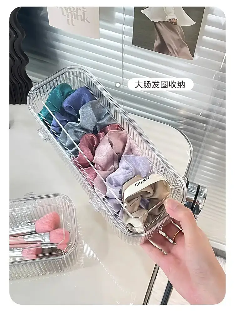 Acrylic Cosmetic Brush & Pen Storage Box Transparent — feature 12