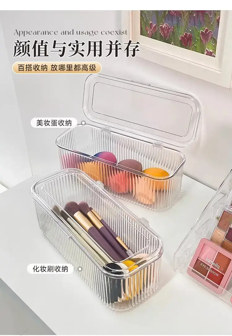Acrylic Cosmetic Brush & Pen Storage Box Transparent — feature 5