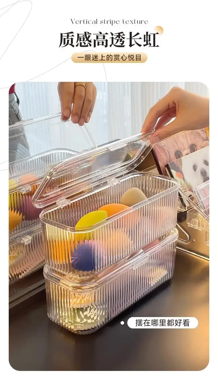 Acrylic Cosmetic Brush & Pen Storage Box Transparent — feature 6