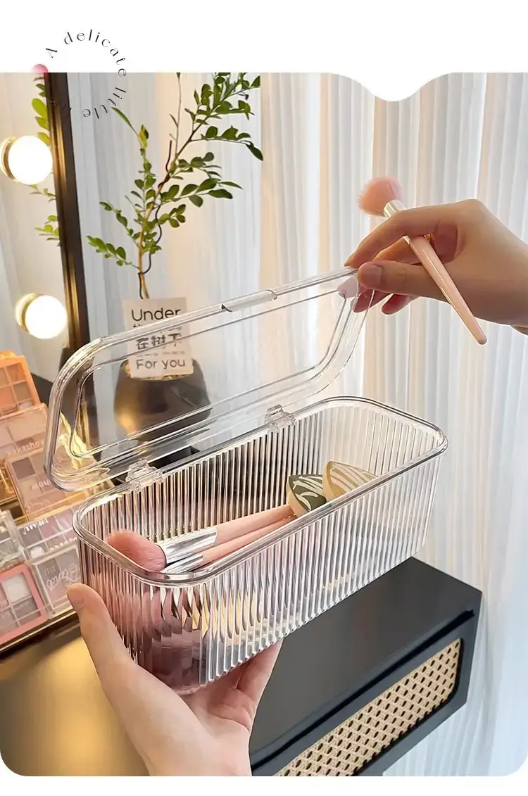 Acrylic Cosmetic Brush & Pen Storage Box Transparent — feature 7