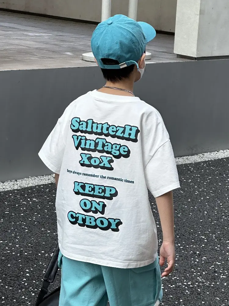 Solona Cool Sense Boys T-shirt White Blue Printed 2025 - Image 5