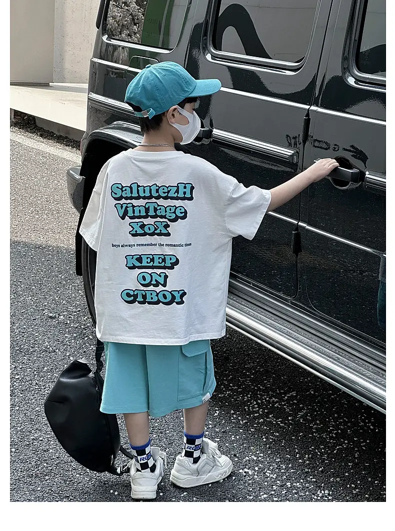 Solona Cool Sense Boys T-shirt White Blue Printed 2025 — feature 31
