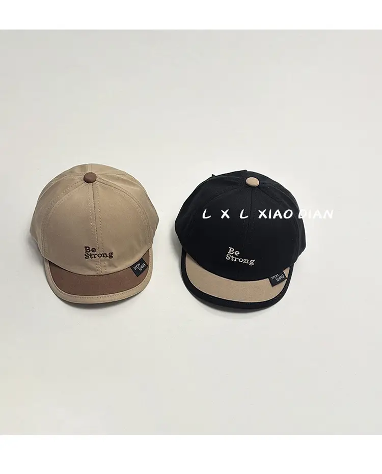 Baby Cap Beige Blue Embroidered Short Brim β feature 10