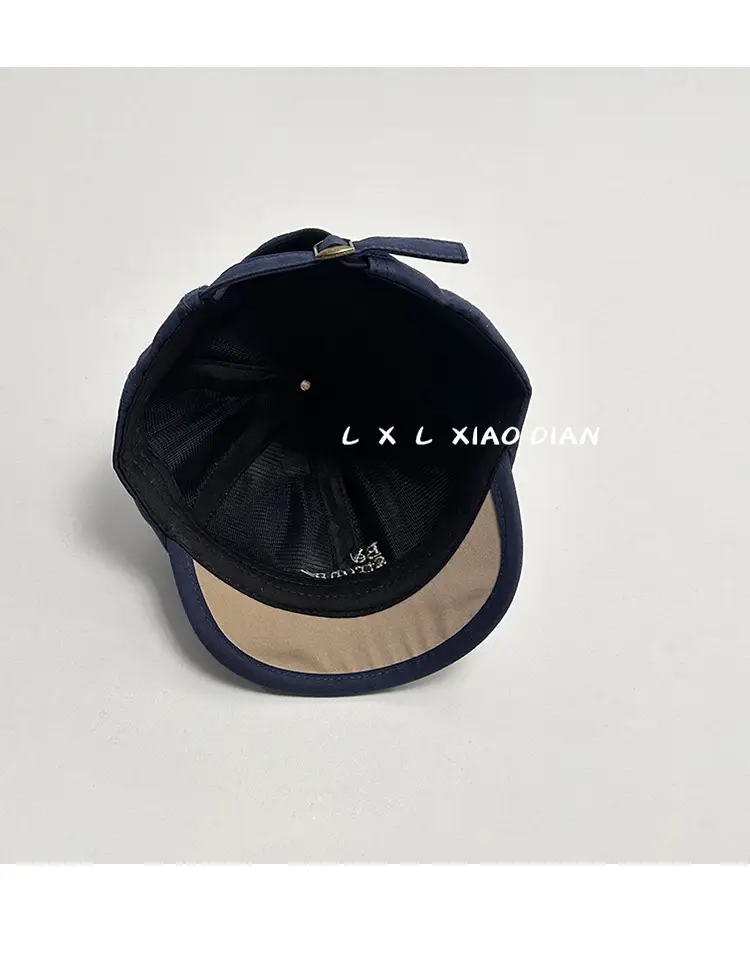 Baby Cap Beige Blue Embroidered Short Brim β feature 5
