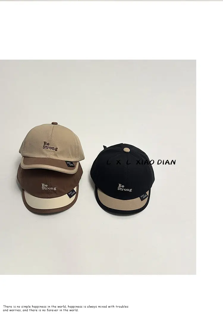 Baby Cap Beige Blue Embroidered Short Brim β feature 8