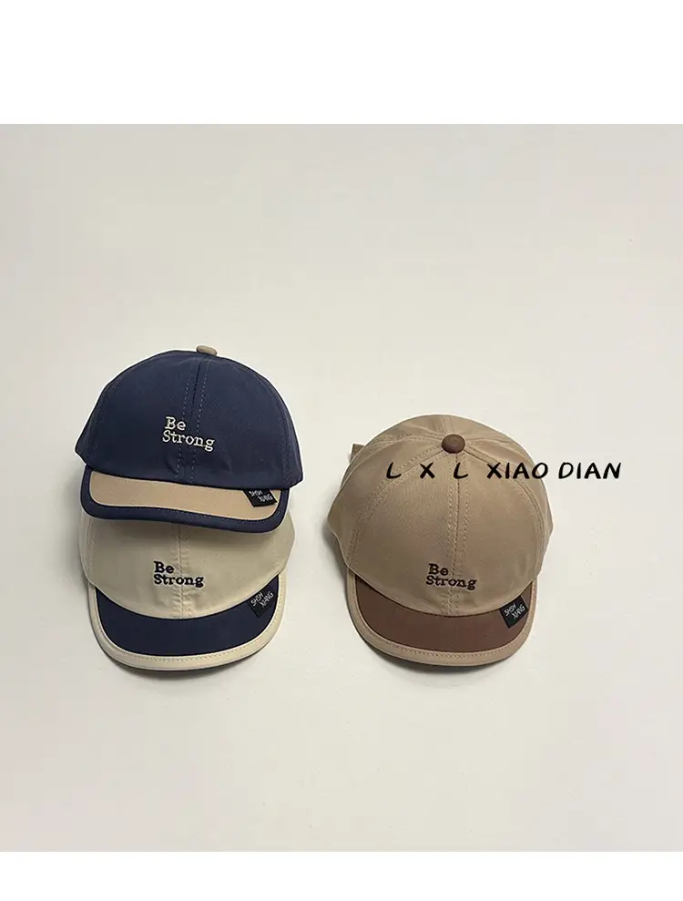 Baby Cap Beige Blue Embroidered Short Brim β feature 9