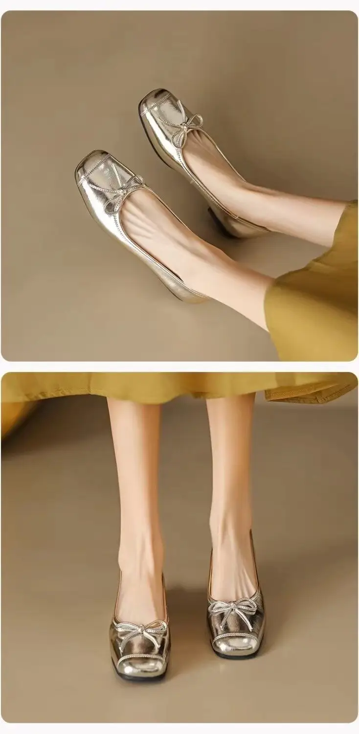 French flat gentle fairy shoes women's shoes 2025 new spring and summer evening wind temperament silver bean shoes — feature 7