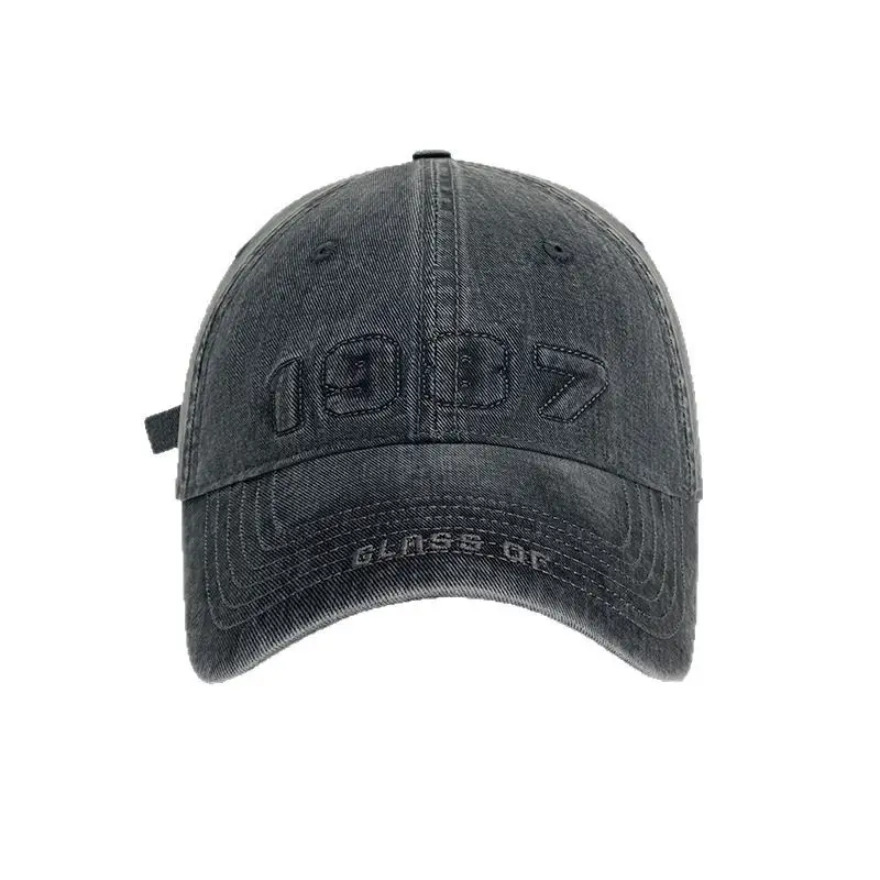 American Washed Baseball Cap Letter Wide Brim Big Head Cap - Image 11