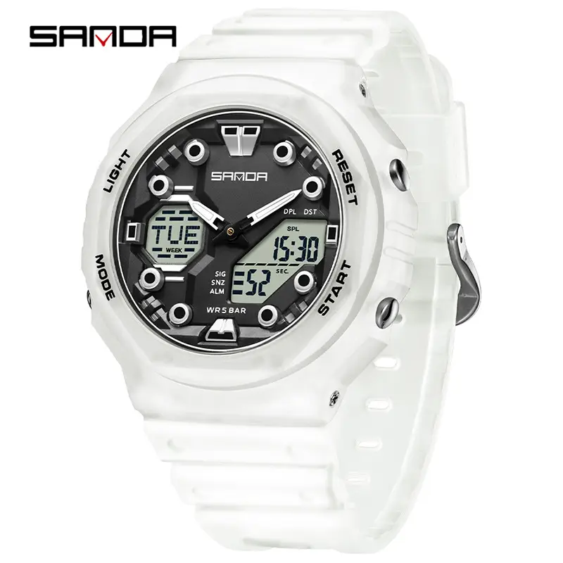 Sanda Neon Green Multifunctional Student Watch - Image 16